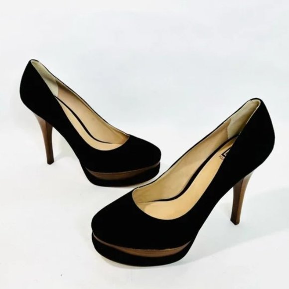 Pour La Victoire Alvery Black Suede Platform Pumps size 8.5 - Picture 3 of 12
